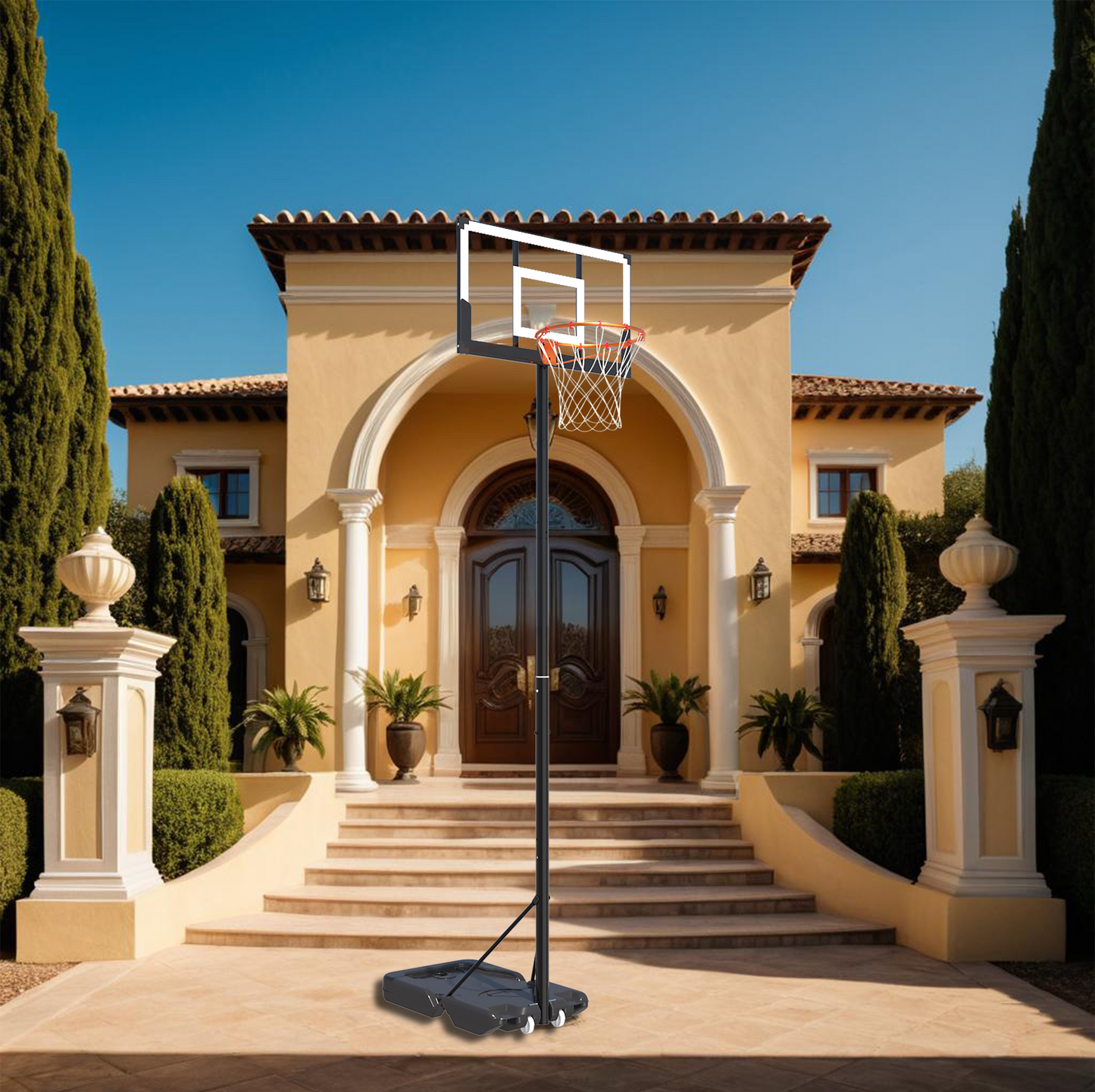 Basketball hoop basic photo with background